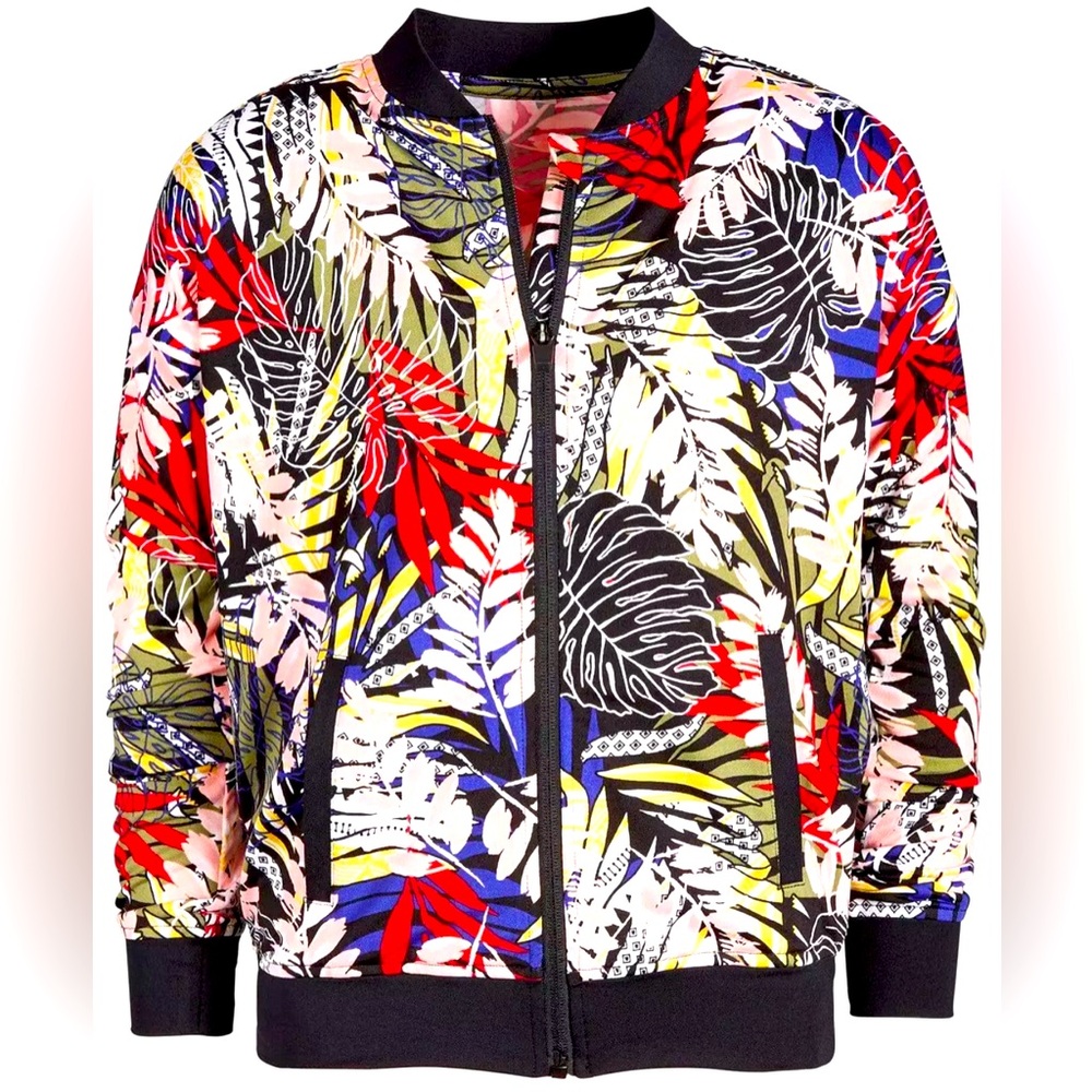 Ideology Floral Printed Thin Stretch Bomber Jacket - Macy’s Girls sz XL